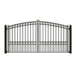 ALEKO DG14PARD Paris Style Dual Swing Galvanized Steel Driveway Security Gate 14 x 6 Feet Black DG14PARD