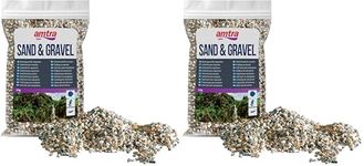 Croci Amtra Polychrome - Natural aquarium gravel, decorative soil, sand and white gravel, grains 3-4 mm, 2 KG (Pack of 2)