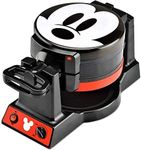 Disney Mickey Mouse MIC-62 Double Flip Waffle Maker, 8"D x 14"W x 8"H, Black, Red