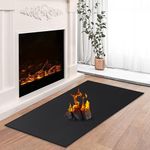 TOHONFOO Hearth Rugs for Fireplaces Fire Resistant, 59 x 40 inches Fireproof Fireplace Mat Hearth Area Rug, Fire Retardant Hearth Pad for Wood Stove Fireplace Indoor & Outdoor - Black