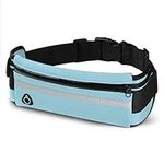 E Tronic Edge Running Belt - Unisex, Water-Resistant Waist Bag for Sports & Exercise - Fanny Pack w/Zipper Pocket fits Phone, Keys & Cash - Light Blue
