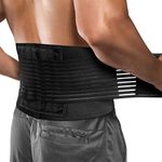 ACWOO Lower Back Support Belt, Adjustable Lower Back Support Lumbar Brace with 6 Support Stays, Double Pull Lumbar Back Brace for Scoliosis & Sciatica Pain Relief, Men and Women (XL)