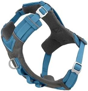 Kurgo Dog Harness for Medium, Small Active Dogs | Pet Hiking Harness for Running & Walking | Everyday Harnesses for Pets | Reflective | Journey Air | Blue/Grey 2018 | Large