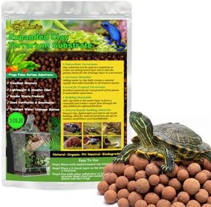 Riare 10LBS Expanded Clay Balls Terrarium Substrate for Reptiles - 100% Organic Lightweight Clay Pebbles Substrate Frogs False Bottom Substrate, Bioactive Terrarium Substrate for Drainage and Moisture