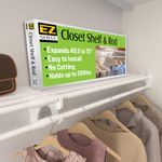 EZ Shelf Expandable Closet Shelf & Rod with No Brackets, 40-73, White by EZ Shelf