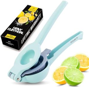 Zulay Kitchen Metal 2-in-1 Lemon Squeezer - Sturdy Max Extraction Hand Juicer Lemon Squeezer Gets Every Last Drop - Easy to Clean Manual Citrus Juicer - Easy-Use Lemon Juicer Squeezer - Blue/Purple