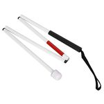 Blind Cane 127cm 4-Sections Aluminum Alloy Adjustable Folding Cane Walking Stick for the Blind People