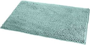 Amazon Basics Non-Slip Microfiber Bathroom Bath Mat, 21" x 34", Seafoam Green, 86.3 x 53.3 cm