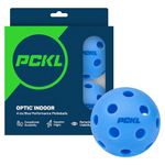 PCKL Optic Speed Pickleball Balls | Choose Indoor or Outdoor | 4 Pack of Balls | Built to USAPA Specifications (Indoor Ice Blue)