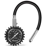 Tire Pressure Gauge - (0-100 PSI) Heavy Duty Tire Air Pressure Gauge. Certified ANSI Accurate with Large 2 Inch Easy to Read Glow Dial, for Motorcycle/Car/Truck Tires