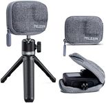 TELESIN Mini Carry Case for Go Pro Hero 12 11 10 9 Black, Pocket Size Travel Portable Storage Bag with Half Open Zipper Supports Connecting with Go Pro 11 10 9 Selfie Stick and Tripod Accessories