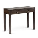 Simpli Home AXCRCOS06-MAH Cosmopolitan Solid Wood 38 inch Wide Contemporary Console Sofa Table in Mahogany Brown