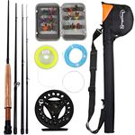 Sougayilang Sougayilang Saltwater Freshwater Fly Fishing Rod with Reel Combo Kit (Black Kits with Bag)