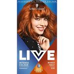 Schwarzkopf LIVE Intense Colour Mango Twist Permanent Hair Dye 030, Long Lasting Copper Hair Dye with Built In Vibrancy Serum, Orange Hair Dye for up to 70% Grey Coverage