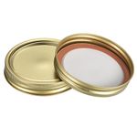 sourcing map Canning Lids, 12 Sets - Tinplate Split-Type Mason Jar Lids and Bands Wide Mouth Leak Proof Fits Storage Cover (Gold)