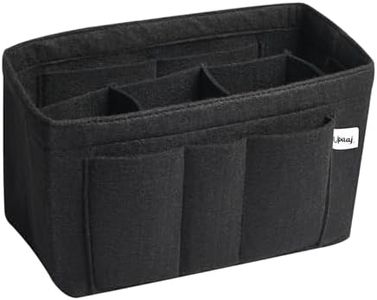 UPAAJ tote Organizer for Ladies Handbags With Multiple Compartments, Bag Organiser with Velcro, Ladies Bag Small, Handbag Organiser, Purse Organiser for Handbag, Tote Bag Organiser (Black, Medium)