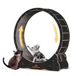 Homegroove Cat Running Wheel, 39.3" Large Cat Exercise Wheel Treadmill with Carpeted Runway, Fitness Weight Loss Device, Cat Sport Toy for Kitty’s Longer Life, Black(L)