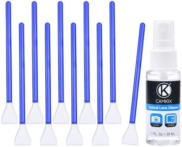 Camkix APS-C Sensor Cleaning Kit Digital Camera Lens Cleaner Kit Compatible with DSLR and Mirrorless Cameras - 10x of 16mm Dry Cleaning Swabs and 1 Bottle of Sensor Optical Lens Cleaner
