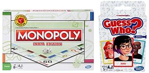 Monopoly India Edition Game, Board Game & Puzzles Ages 8 and Up&Guess Who Card Game - The Original Guessing Board Game with A Twist - 2 Player - Kids