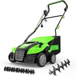 Electric 16.2” Dethatcher Scarifier 2-in-1 Lawn Scarifier w/Powerful 15 AMP Motor 55L Collection Bag 5-Position Depth Foldable Handle for Lawns & Garden