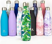 Nuactiv Stainless Steel Insulated Water Bottle, Vacuum Flask BPA Free, 12hrs Hot & 24hrs Cold Drinks, Thermal Metal Sports Bottles 500ml, Leakproof Double Wall Drinking for Kids, Gym, Running, Travel