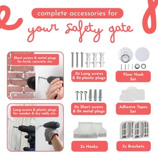 Dikots Retractable Stair Gate, White – Safety Barrier for Kids & Pets
