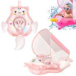 Newborn Baby Swimming Float 3-12 Months,Pink Unicorn Inflatable Baby Pool Float Ring with Sun Canopy Seat Anti-Flip Tail,Baby Swimming Ring Floating Swim Circle for Baby Toddlers Infant Swim Ring