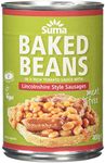 Suma Baked Beans and Vegan Sausage 400 g (Pack of 12)