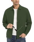 EKLENTSON Mens Windbreaker Lightweight Sports Jackets Full Zip Outdoor Walking Jacket Trucker Jacket Army Green,M