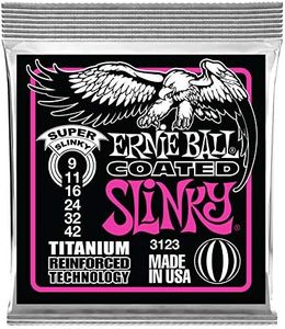 Ernie Ball Super Slinky Coated Titanium RPS Electric Guitar Strings - 9-42 Gauge