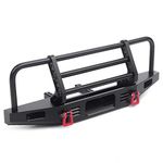 INJORA Adjustable Metal Front Bumper for 1/10 RC Crawler Traxxas TRX4 Defender Axial SCX10 SCX10 II 90046 90047 (Black)