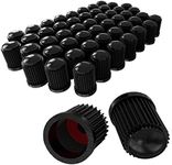 CK Auto 50 Pieces Tire Valve Stem Caps with O Rubber Ring Gasket, Plastic Universal Stem Covers for Cars, SUVs, Bike and Bicycle, Trucks, Motorcycles, Black