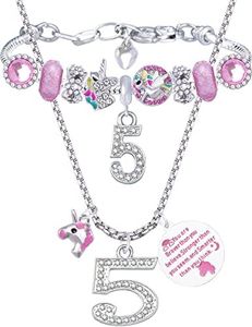 5th Birthday,5th Birthday Gifts for Girls,5th Birthday Charm Bracelet, 5th Birthday Necklace,5 Years Old Birthday Jewelry for Girls,Gifts for 5 Year Old Girls,5 Year Old Girl Gift,5th Birthday Girl