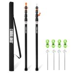 Tent Poles, CAMULAND Heavy Duty Trap Poles Set of 2, 34.5x110.2 in Aluminum Tent Poles for Tarp Adjustable, Lightweight and Portable Replacement, Telescoping Tarp Pole for Camping, Hiking and Outdoor