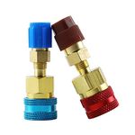 Wisepick R1234yf Quick Couplers Kit，R1234YF to R134A High/Low Side Quick Coupler, AC Hose Adapter Fitting Connector, R1234yf to R134a Conversion Kit for R1234yf Car AC System (Blue and Red)