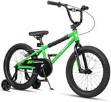 cubsala 18 Inch Little Kids Bike for 5 6 7 8 Years Old Boys Girls Youth BMX Style Bicycle with Training Wheels Coaster & Rear V Brake, Green