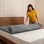 Frido Ultimate Mattress Topper with Premium Cover for Double Bed | Double Bed Topper 72"x48" | 2" Padding | Mattress Topper for Back Pain & Neck Pain | Soft & Supportive | 10x Sleep Comfort, Grey