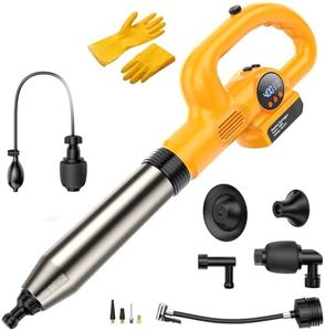 Ecarke 2-in-1 Electric Toilet Plunger & Inflator Compatible with DeWalt 20V Battery-LCD Digitally Adjusted & 5 Heads,High Pressure Unclogger for Toilet,Drain Unclogging&Outdoor Inflation-Tool Only