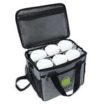 Good E’s 6 Cups Insulated Beverage Bag for Daily Takeout - Portable Cooler Tote Bag with 5 Divider, Shoulder Strap & Side Pockets - Reusable Drink Caddy Cup Holder Carrier for Delivery Travel (6 Cups)