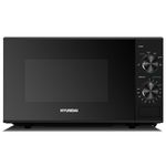 Hyundai 800W 20L Black Solo Microwave, Dial Control, Stainless Steel Interior, Defrost Function, 6 Power Levels, 24.5cm Turntable