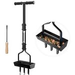 vanpein Lawn Aerator, Coring Manual Hollow Tine Aerator with Soil Column Collection Box, Core Aerating Tool, Heavy Duty Aeration for Compacted Soils and Lawns to Prevent Compaction, Black