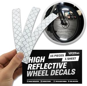 ReflecToes 720 Bike Wheel Reflectors, 16 Reflective Rim Stickers, 2-4 Bikes