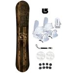 Symbolic Freedom Kids Snowboard + White Bindings Package +Leash+Stomp+Face Mask+ Burton Decal (90cm & White Bindings XS (fits 1-6))