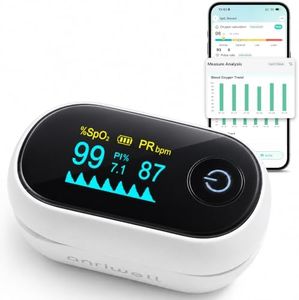 Anriwell Fingertip Pulse Oximeter with Bluetooth App Blood Oxygen Tracking