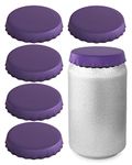 Silicone Soda Can Lids – Can Covers – Can Caps – Can Topper – Can Saver – Can Stopper – Fits standard soda cans (6 Pack, Purple)