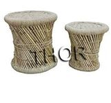 Natural Handmade Cane Bar Bamboo Mudda/Stool & Set of 2 Modern Stool Rustic Vintage Home Decor Gifts