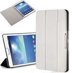 Forefront Cases Smart Cover Case for Samsung Galaxy Tab 3 8.0 T310 Folding Smart Case Cover Sleeve – Full device protection and Smart Auto Sleep Wake function + STYLUS (WHITE)