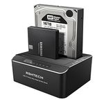 Hard Drive Docking Station, RSHTECH Aluminum Dual Bay SATA Hard Drive Dock for 2.5/3.5 Inch SATA I/II/III HDD SSD Support 2x 16TB Hard Drives,Offline Clone and UASP,Tool-free (RSH-DS01)