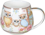 PNC Fine Bone China Owls Coffee Mug, 400 ml Capacity