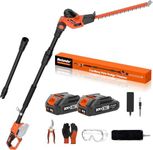 MAXLANDER Hedge Trimmer 18-Inch Cordless Pole Hedge Trimmer, 16-Feet Max Reach Hedge Trimmer with Extension Pole, Multi-Angle Adjustable, 2 x 2.0Ah Battery and Charger Included